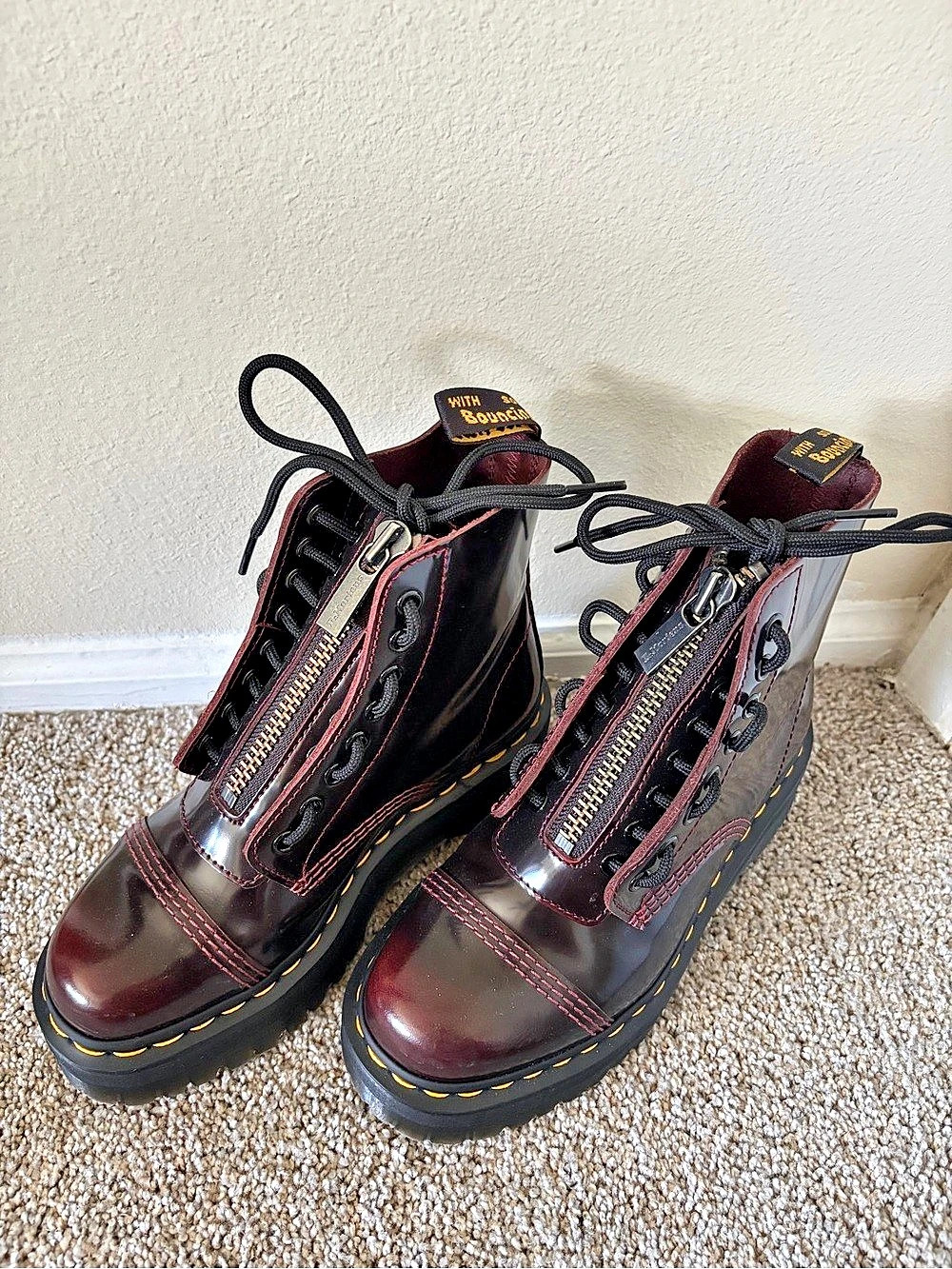 Dr. Martens Sinclair Arcadia Leather Platform Boots Platform Boots Burgundy
